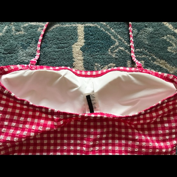 SOLD J Crew Pink Gingham Bathing Suit One Piece 8 - Picture 3 of 5